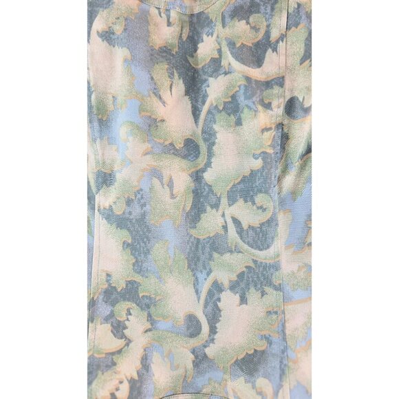 Denim Jacket 3/4 Sleeves L Multiples Pastel Blue Green Brass Accents Open Front - Picture 13 of 15